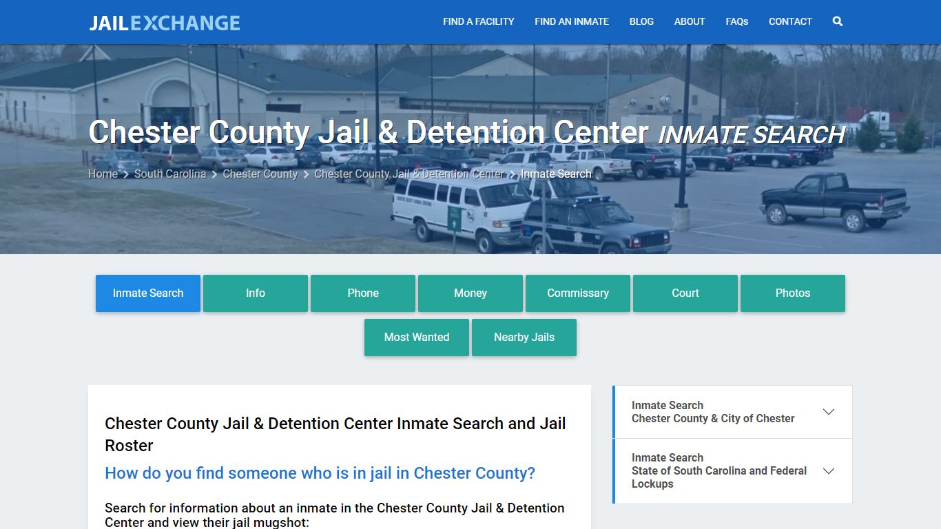 Chester County Jail & Detention Center Inmate Search